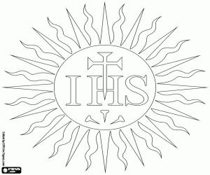 Colora IHS, monogramma di Gesù Cristo