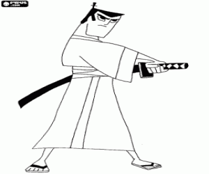 Colora Il Samurai Jack con la katana