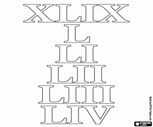 Colora Imparare i numeri da 49 a 54