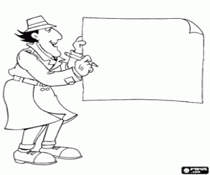 Colora Ispettore Gadget, carta e matita