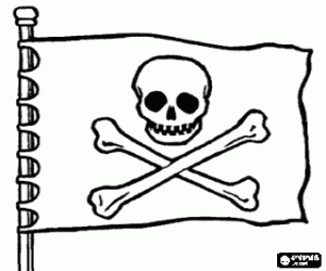 Colora Jolly Roger, la bandiera pirata