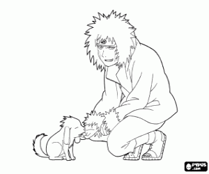 Colora Kiba e il suo cane, personaggi Naruto