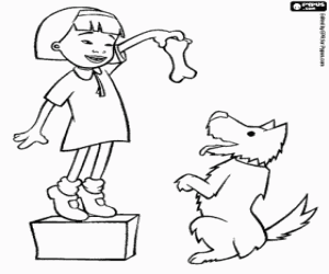 Colora Kiku con il suo cane