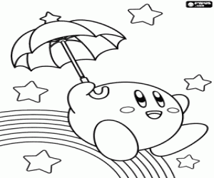 Colora Kirby tra le stelle e l'arcobaleno