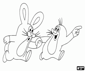 Colora Krtek la piccola talpa e la lepre