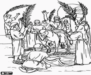 Colora L'accoglienza di Gesù a Gerusalemme