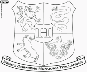 Colora L'emblema della Scuola di Hogwarts
