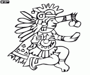 Colora L'oblazione del sacerdote azteco