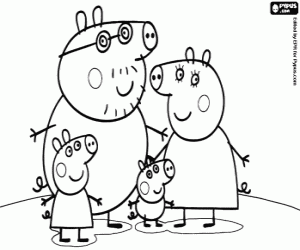 Colora La famiglia di Peppa Pig