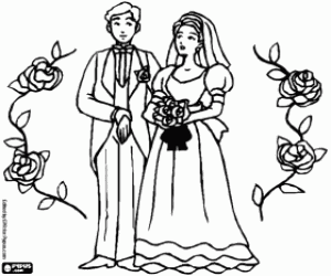 Colora La sposa e lo sposo alle nozze