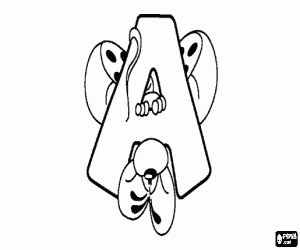 Colora Lettera A con il topolino dispettoso