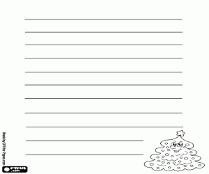 Colora Lettera di auguri con albero di Natale