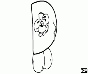 Colora Lettera D con il topolino dispettoso