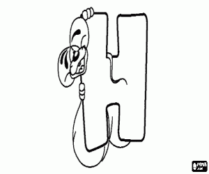 Colora Lettera H con il topolino dispettoso