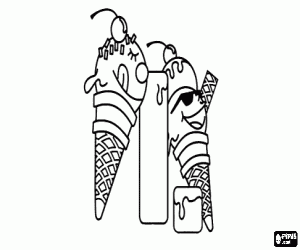 Colora Lettera I con due gelati 