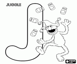 Colora Lettera J e Grover di Sesame Street