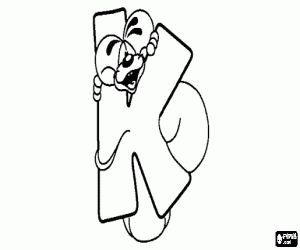 Colora Lettera K con il topolino dispettoso