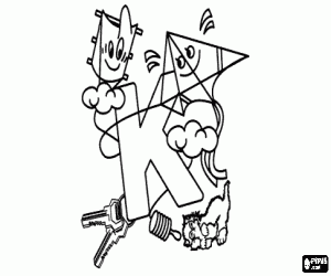 Colora La lettera K con oggetti