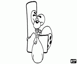 Colora Lettera L con il topolino dispettoso