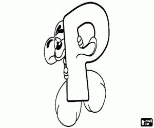 Colora Lettera P con il topolino dispettoso