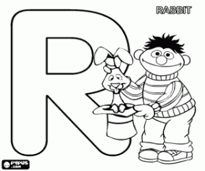 Colora Lettera R di Sesame Street