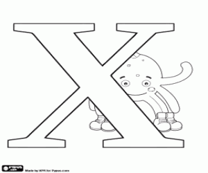 Colora La lettera russa Х e Pypus dietro