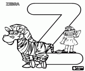 Colora Lettera Z con una zebra e Prairie Dawn