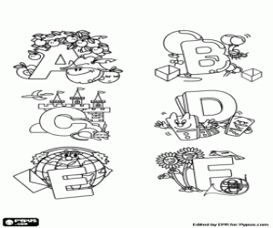 Colora Lettere decorate dalla A alla F