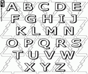 Colora Lettere maiuscole e abeti di Natale