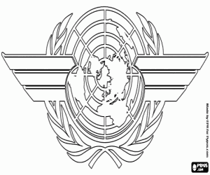Colora Logo di aviazione civile internazionale