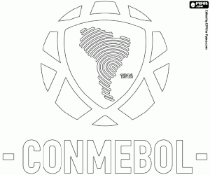 Colora Logo della CONMEBOL, calcio sudamericano