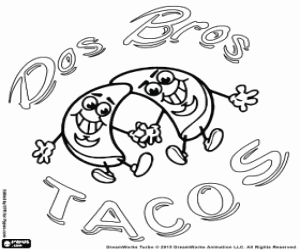 Colora Logo de Dos Bros Tacos