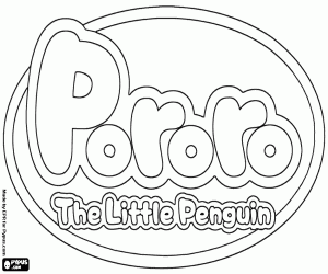 Colora Logo del pinguino Pororo