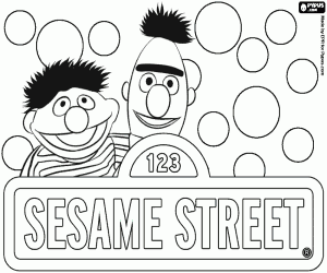 Colora Logo Sesame Street con Ernie e Bert