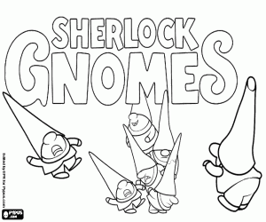 Colora Logo di Sherlock Gnomes con gnomi
