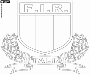 Colora Logo della squadra di Rugby dell'Italia