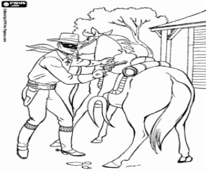 Colora Lone Ranger e il suo cavallo