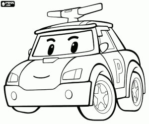 Colora La macchina della polizia Robocar Poli
