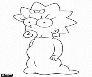 Colora Maggie Simpson con il suo ciuccio