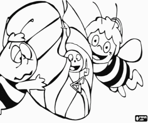 Colora Maia e Willy aiutando un verme