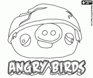 Colora Il maiale con casco, Angry Birds