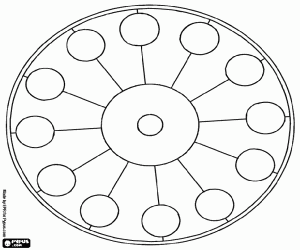 Colora mandala circolare con cerchi