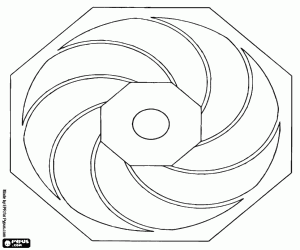 Colora Mandala ottagonale con lame