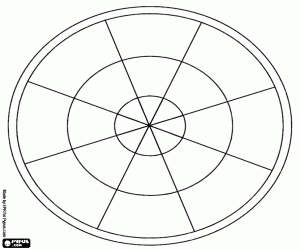 Colora Mandala radiale in tre strisce
