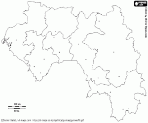 Colora Mapa di Guinea