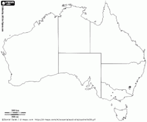 Colora Mappa di Australia