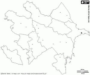 Colora Mappa di Azerbaijan
