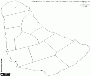 Colora Mappa di Barbados