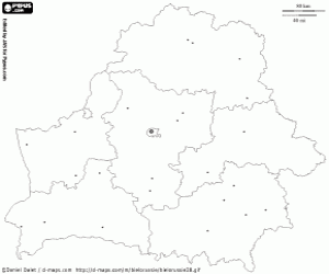 Colora Mappa di Bielorussia
