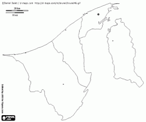 Colora Mappa di Brunei